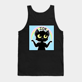 I Don't Know Cat with Rainbow (IDK) Tank Top